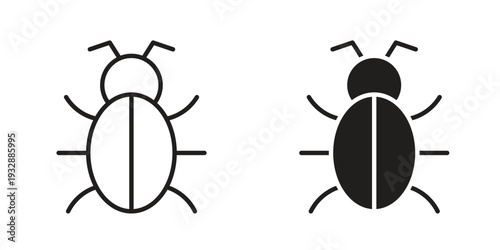 Bug icons. Vector illustration. Editable stroke. Isolated icon suitable for web,