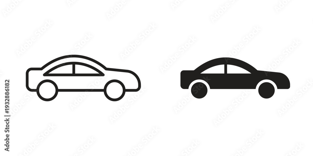 Fototapeta premium Car icons. Vector illustration. Editable stroke. Isolated icon suitable for web,
