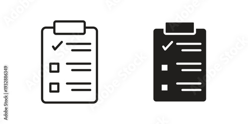 Checklist icons. Vector illustration. Editable stroke. Isolated icon suitable for web,