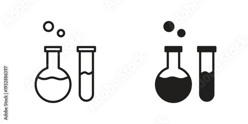 Chemistry icons. Vector illustration. Editable stroke. Isolated icon suitable for web,