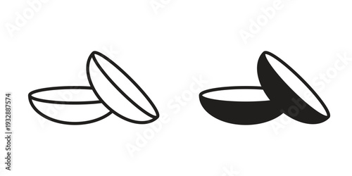 contact lenses icons. Vector illustration. Editable stroke. Isolated icon suitable for web,