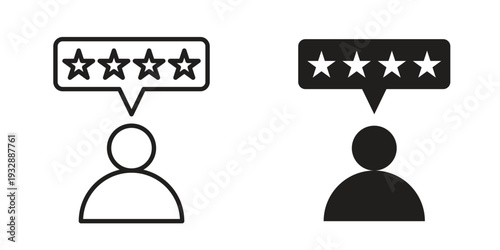 Customer feedback icons. Vector illustration. Editable stroke. Isolated icon suitable for web,