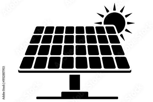 solar panel system converting sun's energy for power
