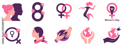 international womens day icon set