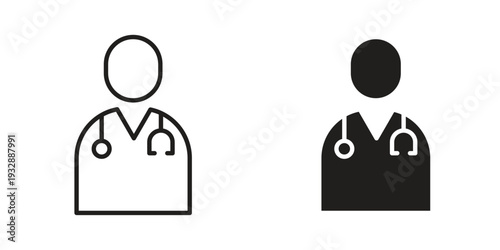 Doctor icons. Vector illustration. Editable stroke. Isolated icon suitable for web,