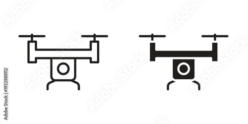 Drone icons. Vector illustration. Editable stroke. Isolated icon suitable for web,