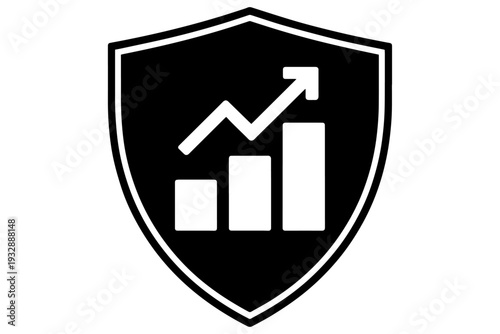 shield of growth, symbol of financial security and upward trend 