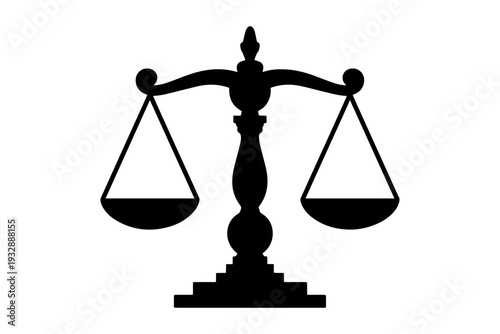 Symbol of justice, balanced scale representing fairness, legal system, and court of law