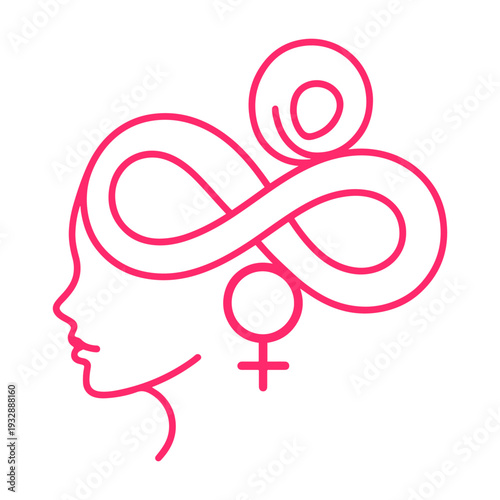 womens day feminist line art