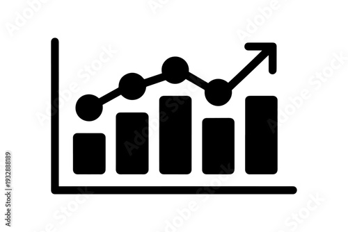 Rising graph displays growth, progress, and financial gain 
