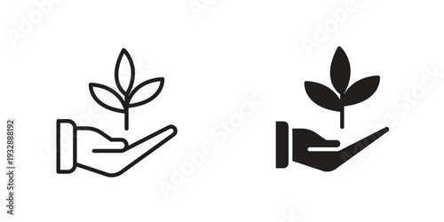 Eco-friendly icons. Vector illustration. Editable stroke. Isolated icon suitable for web,