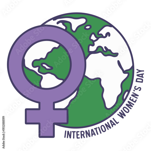 womens day female globe icon