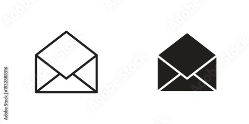 Envelope open icons. Vector illustration. Editable stroke. Isolated icon suitable for web,