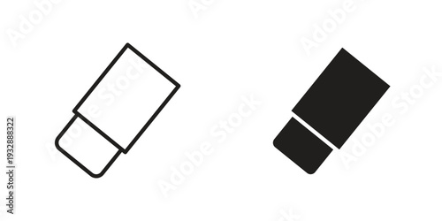 Eraser icons. Vector illustration. Editable stroke. Isolated icon suitable for web,