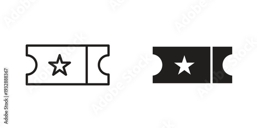 Event ticket icons. Vector illustration. Editable stroke. Isolated icon suitable for web,