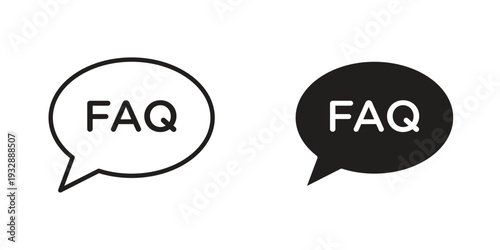 FAQs icons. Vector illustration. Editable stroke. Isolated icon suitable for web,