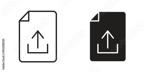 File upload icons. Vector illustration. Editable stroke. Isolated icon suitable for web,