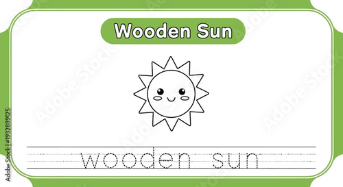 Cute Wooden Sun Drawing for Kids Learning Activity