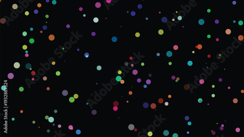 Random colorful circles vector background. Minimalist trendy abstract polka dot seamless pattern on dark background. Vector illustration.