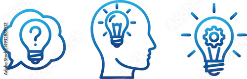 Idea Brainstorming and Innovation Icons