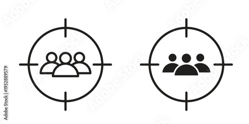 Focus group icons. Vector illustration. Editable stroke. Isolated icon suitable for web,