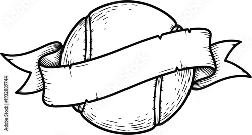 Volleyball with Blank Banner