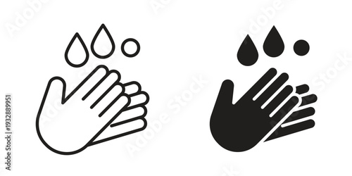 Handwashing icons. Vector illustration. Editable stroke. Isolated icon suitable for web,