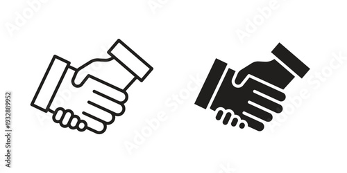 Handshake icons. Vector illustration. Editable stroke. Isolated icon suitable for web,