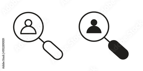 Hiring icons. Vector illustration. Editable stroke. Isolated icon suitable for web,