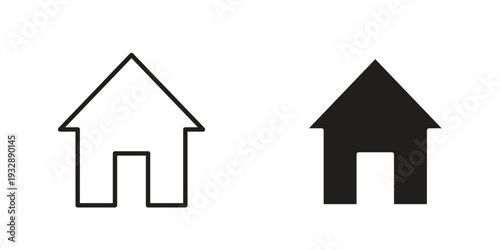 Home icons. Vector illustration. Editable stroke. Isolated icon suitable for web,