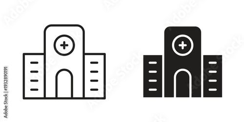 Hospital icons. Vector illustration. Editable stroke. Isolated icon suitable for web,