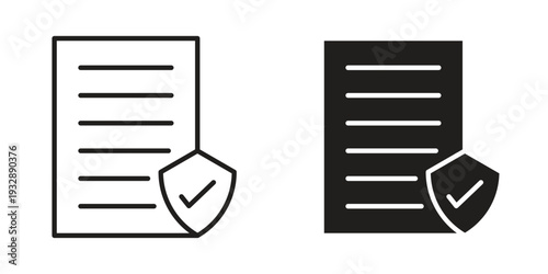 Insurance policy icons. Vector illustration. Editable stroke. Isolated icon suitable for web,