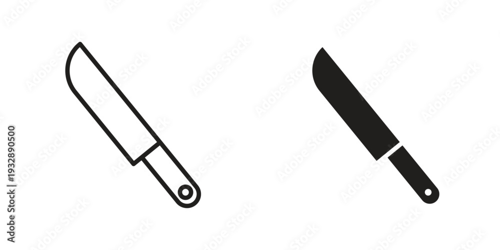 Obraz premium Kitchen knife icons. Vector illustration. Editable stroke. Isolated icon suitable for web,