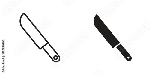 Kitchen knife icons. Vector illustration. Editable stroke. Isolated icon suitable for web,