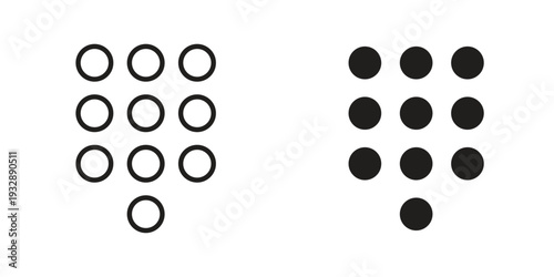 Keypad icons. Vector illustration. Editable stroke. Isolated icon suitable for web,