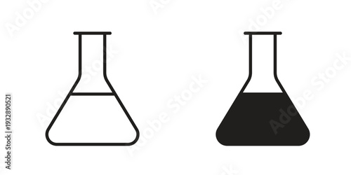 Lab flask icons. Vector illustration. Editable stroke. Isolated icon suitable for web,