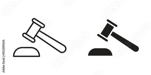 Law icons. Vector illustration. Editable stroke. Isolated icon suitable for web,
