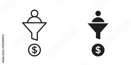 Lead conversion icons. Vector illustration. Editable stroke. Isolated icon suitable for web,