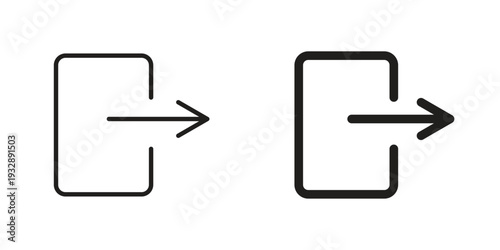 Logout icons. Vector illustration. Editable stroke. Isolated icon suitable for web,