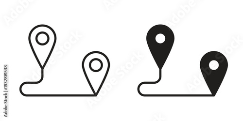 Map icons. Vector illustration. Editable stroke. Isolated icon suitable for web,