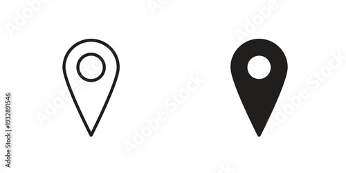 Map marker icons. Vector illustration. Editable stroke. Isolated icon suitable for web,