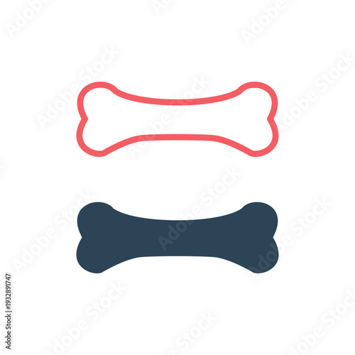 Vector dog bone icons set. Bones flat symbol of human body for web design or mobile app.