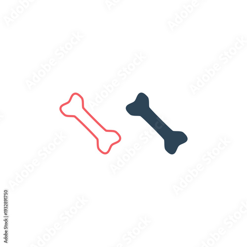 Vector dog bone icons set. Bones flat symbol of human body for web design or mobile app.