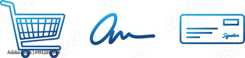 Online Shopping Cart and Signature Icons