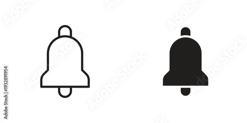 Notification bell icons. Vector illustration. Editable stroke. Isolated icon suitable for web,