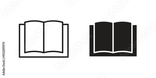open book icons. Vector illustration. Editable stroke. Isolated icon suitable for web,