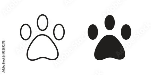Paw icons. Vector illustration. Editable stroke. Isolated icon suitable for web,