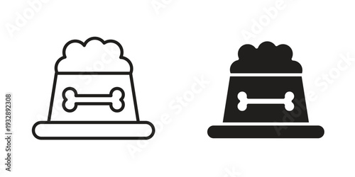 Pet food icons. Vector illustration. Editable stroke. Isolated icon suitable for web,