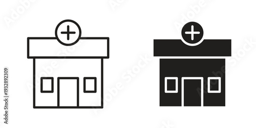 Pharmacy icons. Vector illustration. Editable stroke. Isolated icon suitable for web,
