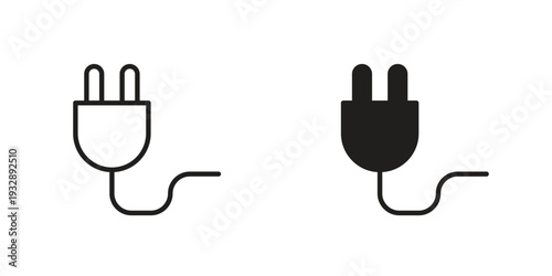 Plug icons. Vector illustration. Editable stroke. Isolated icon suitable for web,